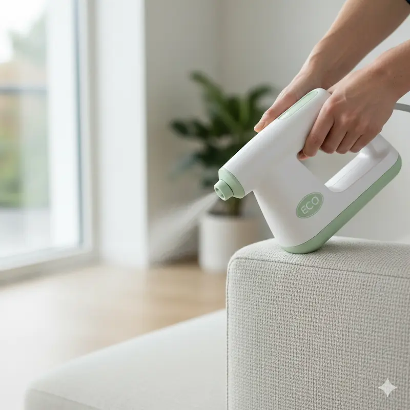 Vaporisateur produits écologique sur canapé